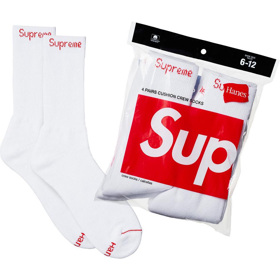 Chaussettes Supreme Hanes® Crew Socks (4 Pack) Blanche | FR104FM