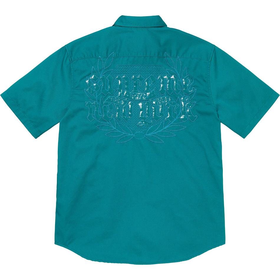 Chemises Supreme Croc Patch S/S Travail Aqua | FR385OR