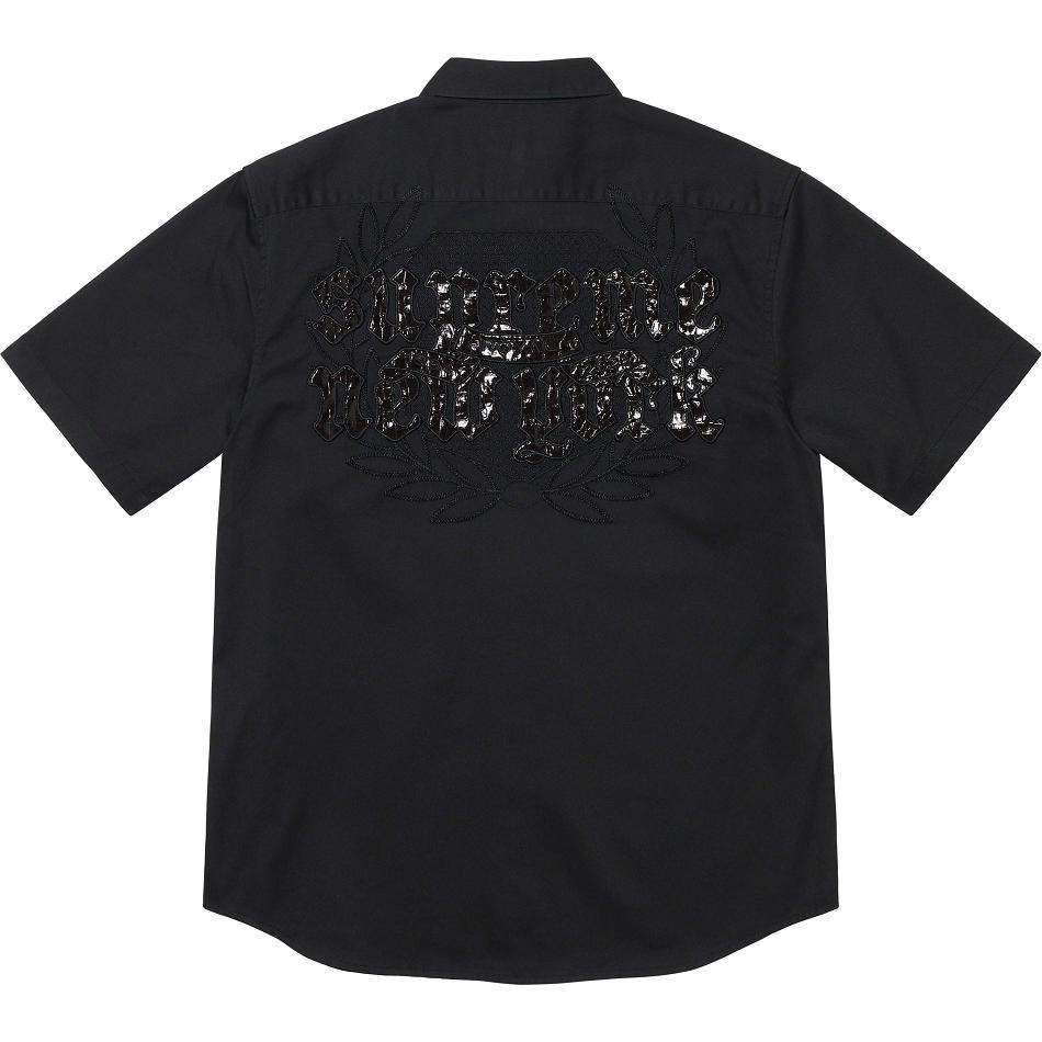 Chemises Supreme Croc Patch S/S Travail Noir | FR387AP