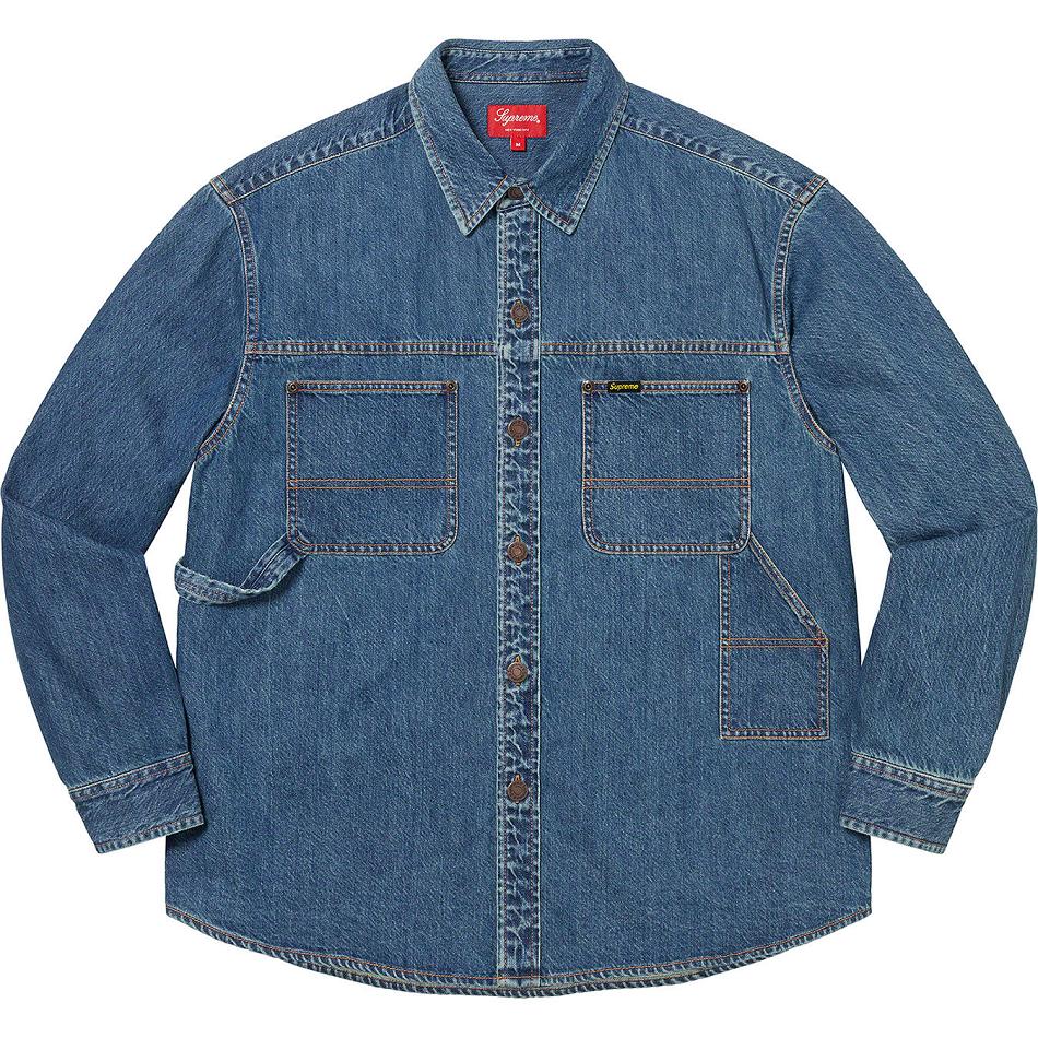 Chemises Supreme Denim Painter Bleu | FR391GL