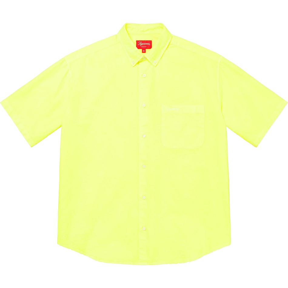 Chemises Supreme Loose Fit S/S Oxford Jaune | FR382YU