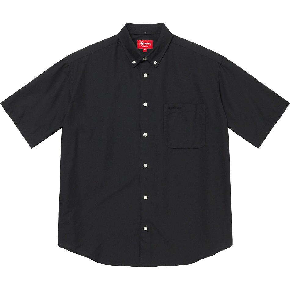 Chemises Supreme Loose Fit S/S Oxford Noir | FR384IS