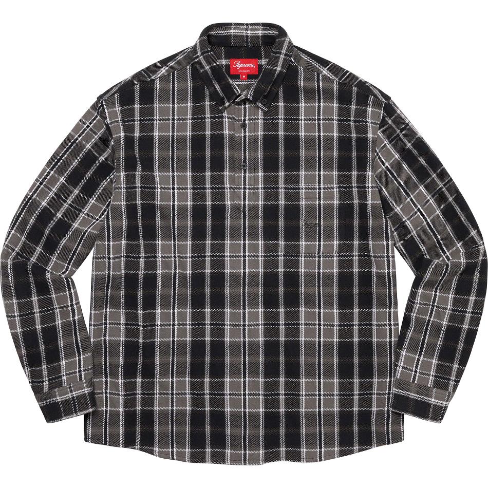 Chemises Supreme Pullover Plaid Flannel Noir | FR379EX