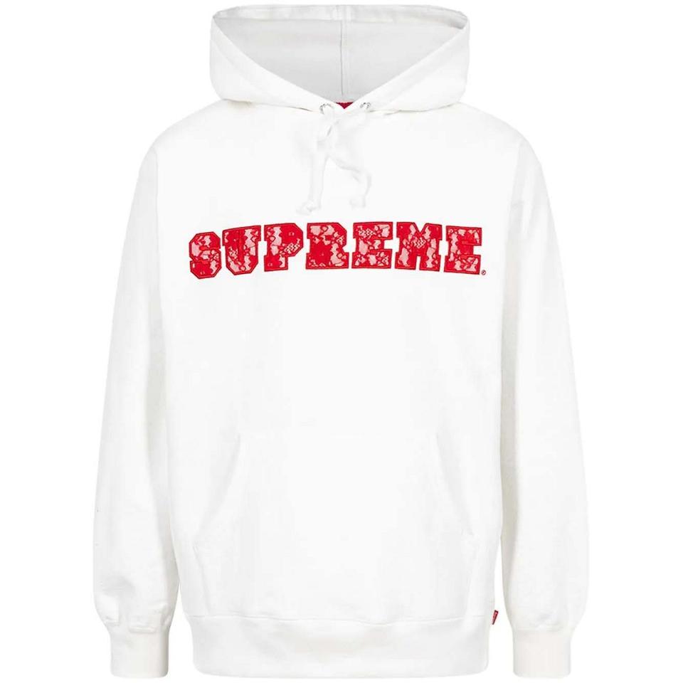 Sweat À Capuche Supreme Dentelle Detail Logo Blanche | FR475XF