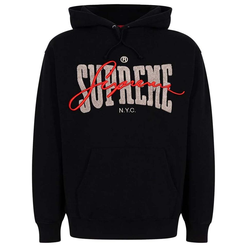 Sweat À Capuche Supreme Embroide Chenilles Noir | FR483EX