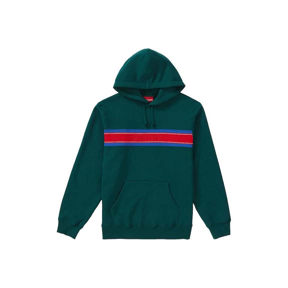 Sweats Supreme Chest Stripe Logo Encapuchonné Vert | FR270BC