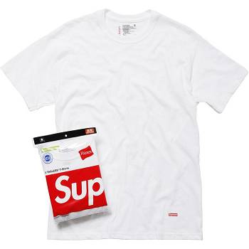 Accessoires Supreme Hanes® Tagless Tees (3 Pack) Blanche | FR192BC