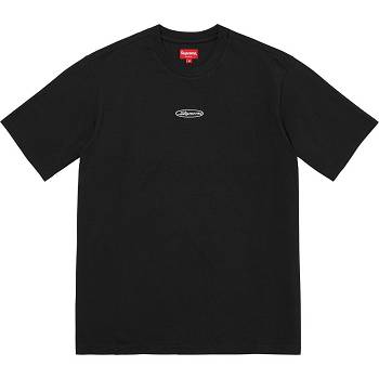 Chandails Supreme Oval Logo S/S Top Noir | FR337DN