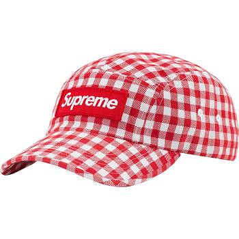 Chapeaux Supreme Gingham Camp Cap Rouge | FR114BC