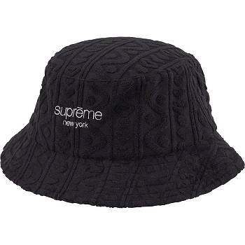 Chapeaux Supreme Terry Pattern Crusher Noir | FR141NB