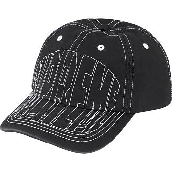 Chapeaux Supreme Visor Stitch 6-Panel Noir | FR124IS