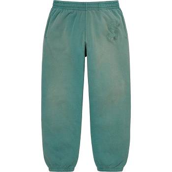 Pantalon Supreme Overdyed S Logo Sweatpant Aqua | FR404WY