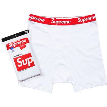 Sous Vêtement Supreme Hanes® Boxer Briefs (4 Pack) Blanche | FR101AP