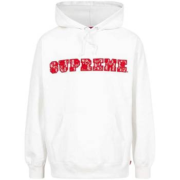 Sweat À Capuche Supreme Dentelle Detail Logo Blanche | FR475XF