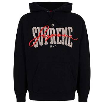 Sweat À Capuche Supreme Embroide Chenilles Noir | FR483EX