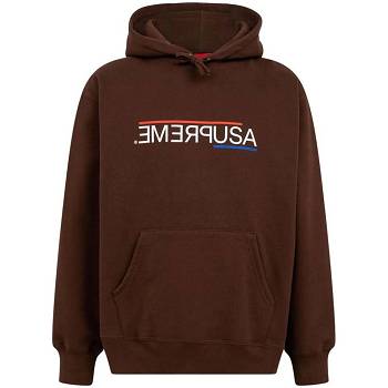 Sweat À Capuche Supreme USA Marron | FR462IS