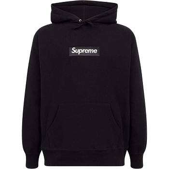 Sweat À Capuche Supreme White Logo Noir | FR461UT