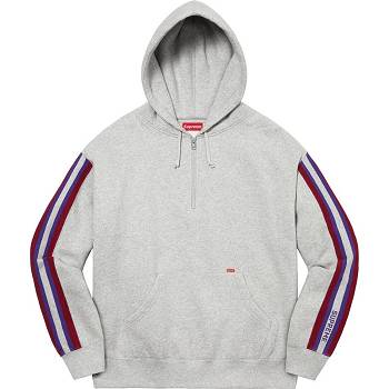 Sweats Supreme Half Zip Encapuchonné Grise | FR292ZG