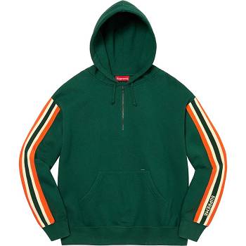 Sweats Supreme Half Zip Encapuchonné Vert | FR291LH