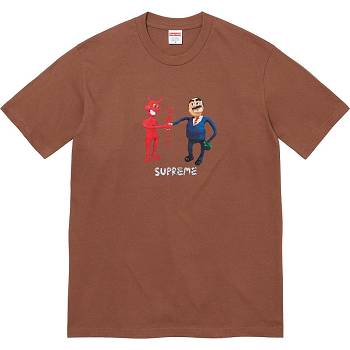 T Shirts Supreme Business Tee Marron | FR215XF