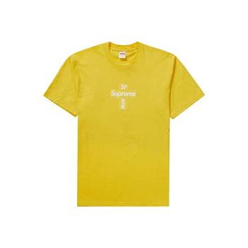 T Shirts Supreme Cross Box Logo Jaune | FR201UT